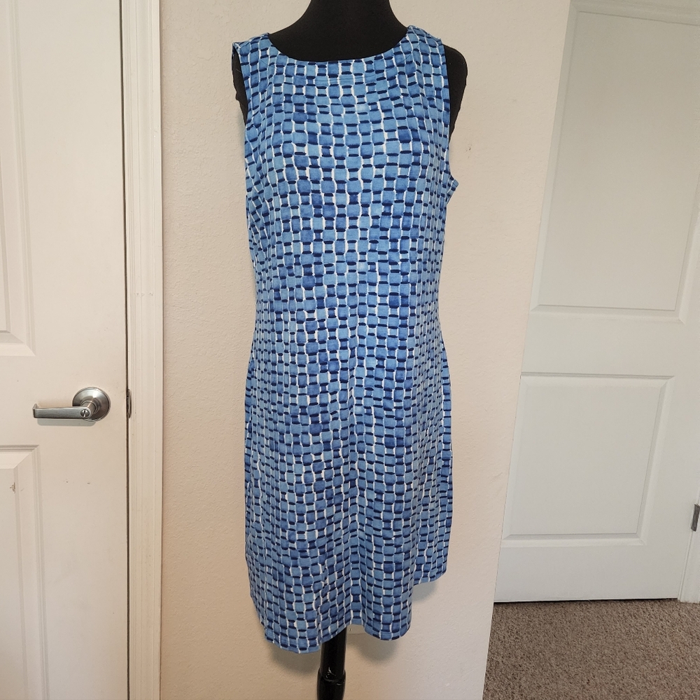 Tommy Bahama Blue Geometric Midi Dress